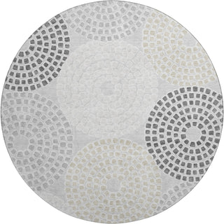 Piper Looms Mayfield Circles AMF882 Gray Machine Washable Area Rug Round Main Image