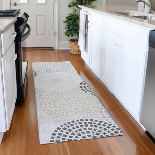 Piper Looms Mayfield Circles AMF882 Gray Machine Washable Area Rug Runner Lifestyle Image Feature