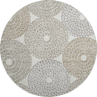 Piper Looms Mayfield Circles AMF882 Ivory Machine Washable Area Rug Round Main Image