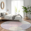 Piper Looms Mayfield Circles AMF882 Lavender Machine Washable Area Rug Round Lifestyle Image Feature