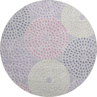 Piper Looms Mayfield Circles AMF882 Lavender Machine Washable Area Rug Round Main Image