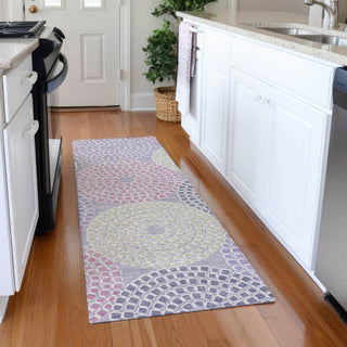 Piper Looms Mayfield Circles AMF882 Lavender Machine Washable Area Rug Runner Lifestyle Image Feature