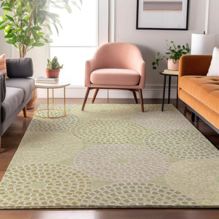 Piper Looms Mayfield Circles AMF882 Mint Machine Washable Area Rug Lifestyle Image Feature