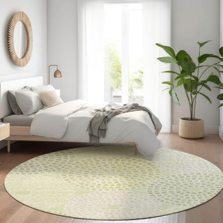 Piper Looms Mayfield Circles AMF882 Mint Machine Washable Area Rug Round Lifestyle Image Feature