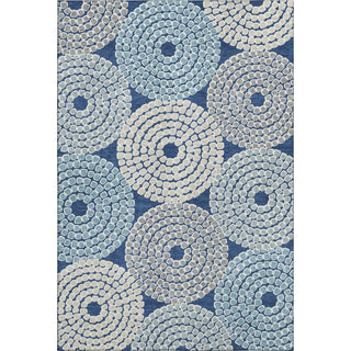 Piper Looms Mayfield Circles AMF882 Navy Machine Washable Area Rug main image