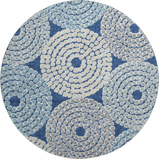 Piper Looms Mayfield Circles AMF882 Navy Machine Washable Area Rug Round Main Image
