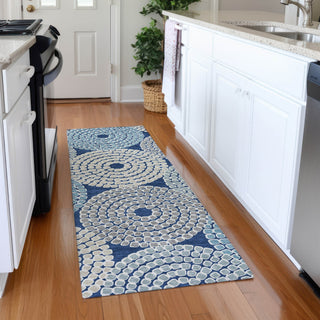 Piper Looms Mayfield Circles AMF882 Navy Machine Washable Area Rug Runner Lifestyle Image Feature
