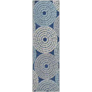 Piper Looms Mayfield Circles AMF882 Navy Machine Washable Area Rug Runner Main Image