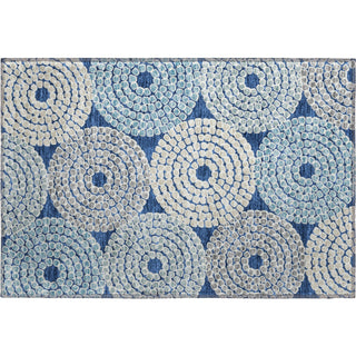 Piper Looms Mayfield Circles AMF882 Navy Machine Washable Area Rug Scatter Main Image