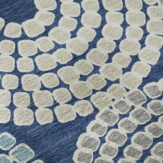 Piper Looms Mayfield Circles AMF882 Navy Machine Washable Area Rug Swatch Image