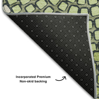 Piper Looms Mayfield Circles AMF882 Olive Machine Washable Area Rug Backing Image