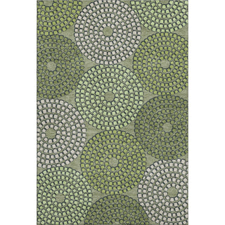 Piper Looms Mayfield Circles AMF882 Olive Machine Washable Area Rug main image