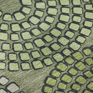 Piper Looms Mayfield Circles AMF882 Olive Machine Washable Area Rug Swatch Image