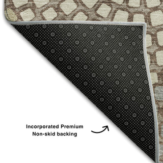 Piper Looms Mayfield Circles AMF882 Taupe Machine Washable Area Rug Backing Image