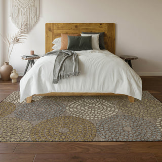 Piper Looms Mayfield Circles AMF882 Taupe Machine Washable Area Rug Lifestyle Image Feature