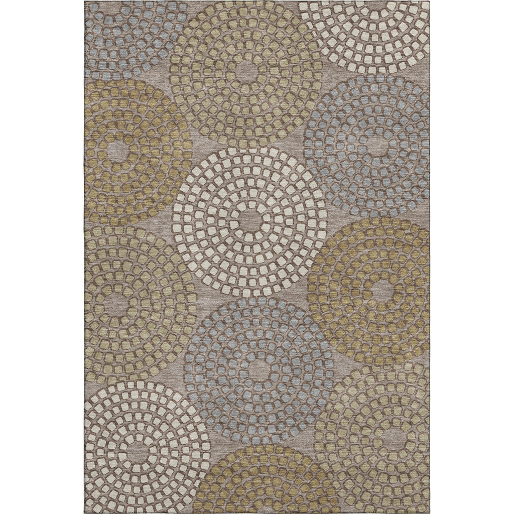 Piper Looms Mayfield Circles AMF882 Taupe Machine Washable Area Rug main image