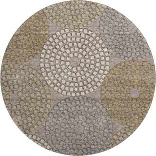 Piper Looms Mayfield Circles AMF882 Taupe Machine Washable Area Rug Round Main Image