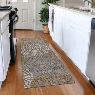 Piper Looms Mayfield Circles AMF882 Taupe Machine Washable Area Rug Runner Lifestyle Image Feature