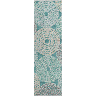 Piper Looms Mayfield Circles AMF882 Teal Machine Washable Area Rug Runner Main Image