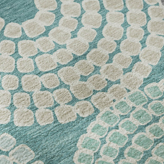 Piper Looms Mayfield Circles AMF882 Teal Machine Washable Area Rug Swatch Image