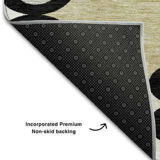 Piper Looms Mayfield Scrolls AMF883 Black Machine Washable Area Rug Backing Image