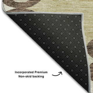 Piper Looms Mayfield Scrolls AMF883 Brown Machine Washable Area Rug Backing Image