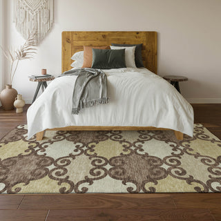 Piper Looms Mayfield Scrolls AMF883 Brown Machine Washable Area Rug Lifestyle Image Feature