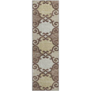 Piper Looms Mayfield Scrolls AMF883 Brown Machine Washable Area Rug Runner Main Image