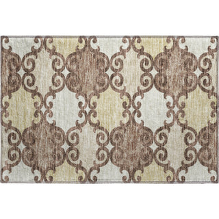 Piper Looms Mayfield Scrolls AMF883 Brown Machine Washable Area Rug Scatter Main Image