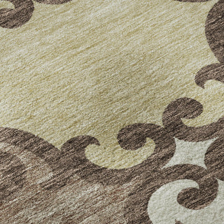 Piper Looms Mayfield Scrolls AMF883 Brown Machine Washable Area Rug Swatch Image