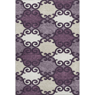 Piper Looms Mayfield Scrolls AMF883 Eggplant Machine Washable Area Rug main image