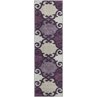 Piper Looms Mayfield Scrolls AMF883 Eggplant Machine Washable Area Rug Runner Main Image