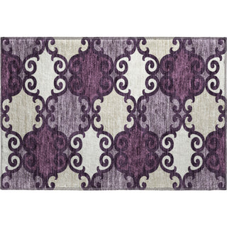 Piper Looms Mayfield Scrolls AMF883 Eggplant Machine Washable Area Rug Scatter Main Image