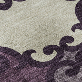 Piper Looms Mayfield Scrolls AMF883 Eggplant Machine Washable Area Rug Swatch Image