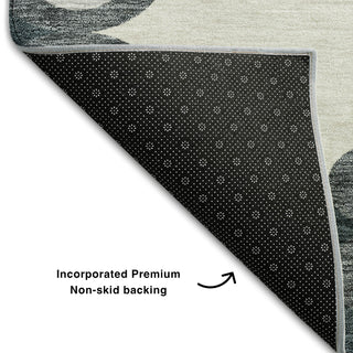 Piper Looms Mayfield Scrolls AMF883 Gray Machine Washable Area Rug Backing Image