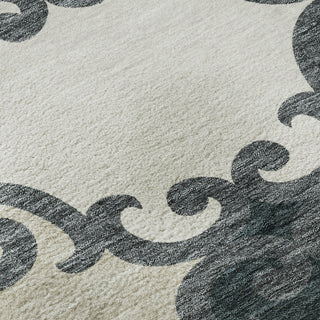 Piper Looms Mayfield Scrolls AMF883 Gray Machine Washable Area Rug Swatch Image