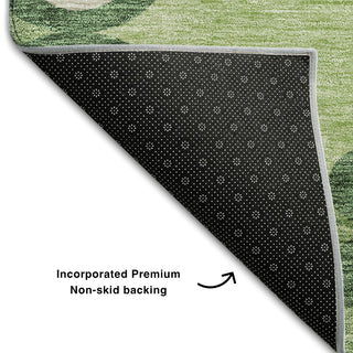 Piper Looms Mayfield Scrolls AMF883 Green Machine Washable Area Rug Backing Image