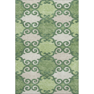 Piper Looms Mayfield Scrolls AMF883 Green Machine Washable Area Rug main image