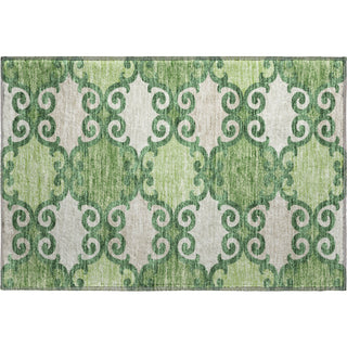 Piper Looms Mayfield Scrolls AMF883 Green Machine Washable Area Rug Scatter Main Image