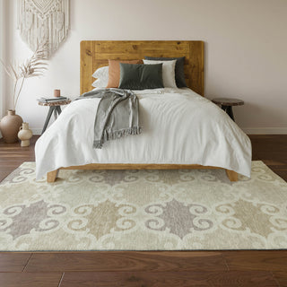 Piper Looms Mayfield Scrolls AMF883 Ivory Machine Washable Area Rug Lifestyle Image Feature