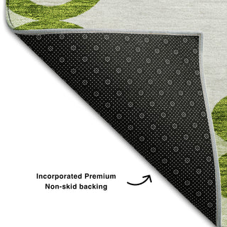 Piper Looms Mayfield Scrolls AMF883 Lime Machine Washable Area Rug Backing Image