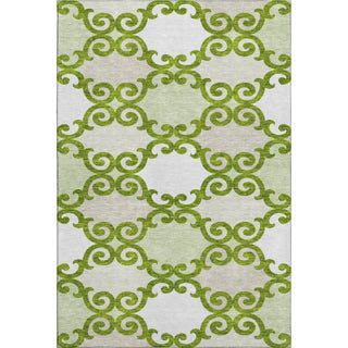 Piper Looms Mayfield Scrolls AMF883 Lime Machine Washable Area Rug main image
