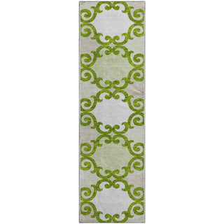 Piper Looms Mayfield Scrolls AMF883 Lime Machine Washable Area Rug Runner Main Image
