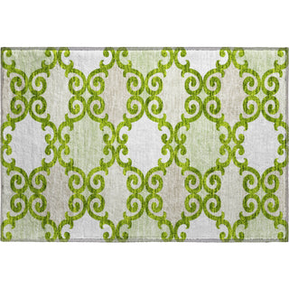 Piper Looms Mayfield Scrolls AMF883 Lime Machine Washable Area Rug Scatter Main Image