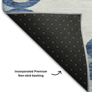 Piper Looms Mayfield Scrolls AMF883 Navy Machine Washable Area Rug Backing Image