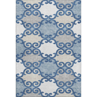 Piper Looms Mayfield Scrolls AMF883 Navy Machine Washable Area Rug main image