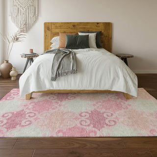 Piper Looms Mayfield Scrolls AMF883 Pink Machine Washable Area Rug Lifestyle Image Feature