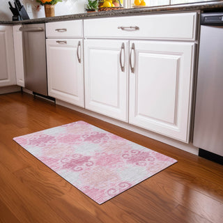 Piper Looms Mayfield Scrolls AMF883 Pink Machine Washable Area Rug Scatter Lifestyle Image Feature