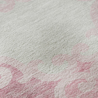 Piper Looms Mayfield Scrolls AMF883 Pink Machine Washable Area Rug Swatch Image
