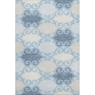 Piper Looms Mayfield Scrolls AMF883 Sky Machine Washable Area Rug main image